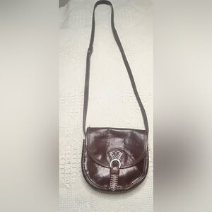 Italian Brown Leather Crossbody Bag see pictures for details